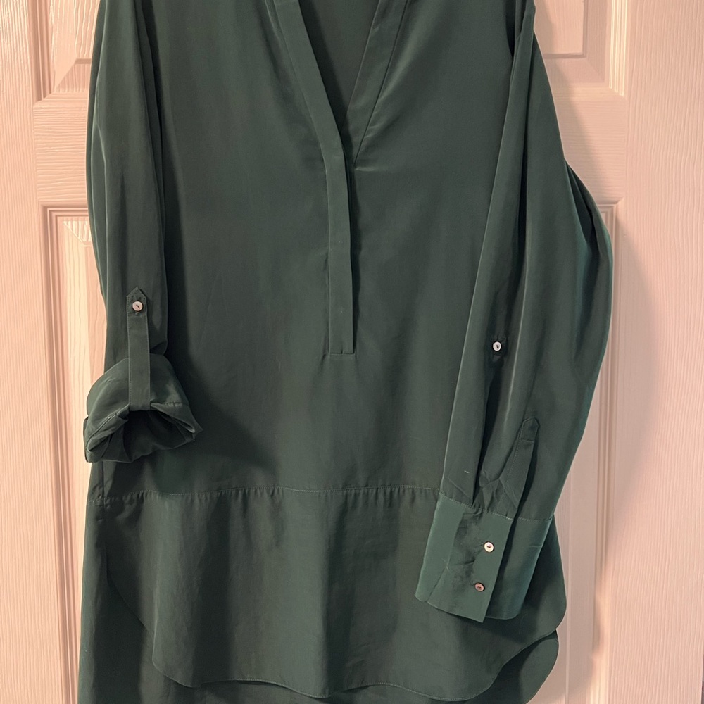 Zia New York Deep Forest V-Neck Long-Sleeve Tunic Top